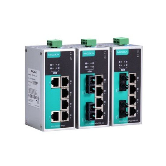 Moxa EDS-P206A Series Reliable 6-Port Unmanaged PoE+ Ethernet Switches