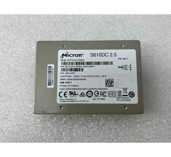 Micron 3.84TB SAS 12Gbs 2.5 SSD (S610DC)