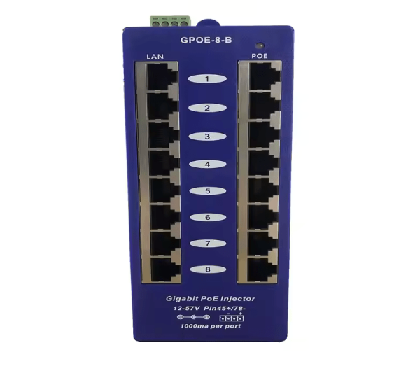 GXCOM 8 Port PoE Injector (PJ108)