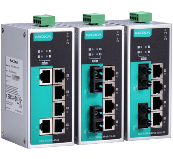 MOXA EDS-P206-4POE 6Port Unmanaged Ethernet Switch