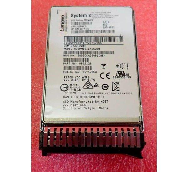 Lenovo SystemX 1.6TB SSD SAS 12Gbs 00FN410