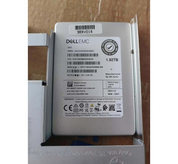 Dell EMC 0962FP 1.92TB SATA 6Gbs 2.5inch Server SSD
