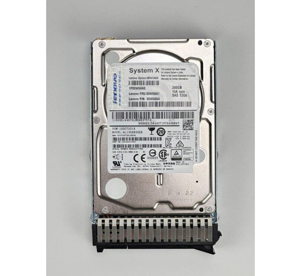 Lenovo 00WG660 300GB 2.5-inch SAS 12Gbps 15K RPM Hard Drive for ThinkSystem Enterprise Server Storage