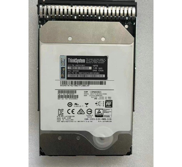 Lenovo 00Y9087 4XB7A13911 16TB 3.5-inch SAS 12Gbps Hot Swap Hard Drive for ThinkSystem Enterprise Server Storage