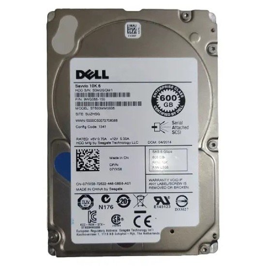 Dell 600GB 400-AJPP 10K RPM SAS 12Gbps 2.5in Hot-plug Hard Drive