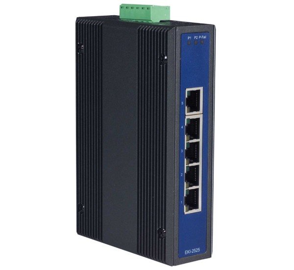 Advantech EKI-2525I – 5-Port Unmanaged Industrial Ethernet Switch