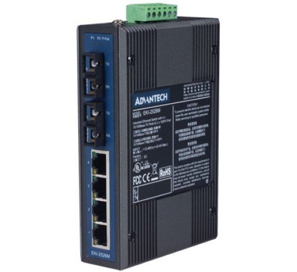 Advantech EKI-2526M – 4+2 Port PoE Industrial Ethernet Switch