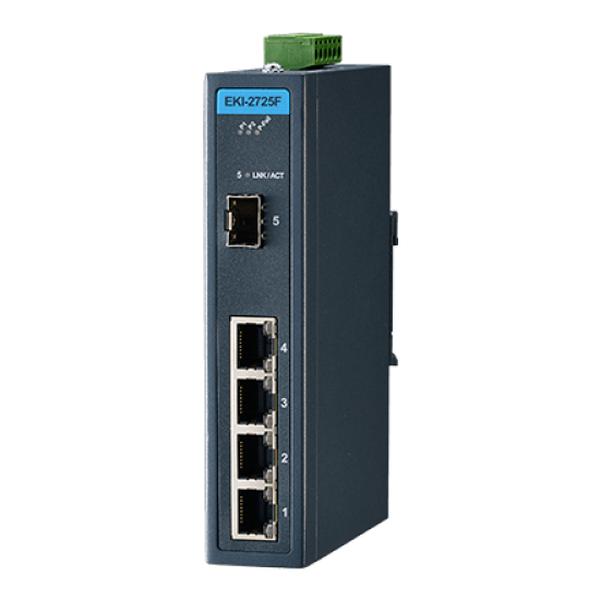 Advantech EKI-2725F – 4GE+1SFP Gigabit Unmanaged Industrial Ethernet Switch