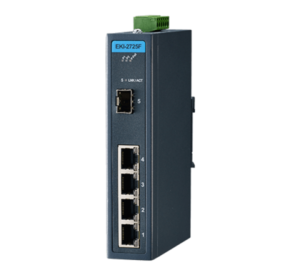 Advantech EKI-2725F – 4GE+1SFP Gigabit Unmanaged Industrial Ethernet Switch