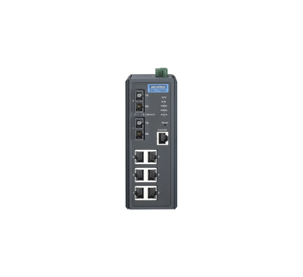 Advantech EKI-7708G-2MI – 6GE+2G Multi-Mode SC Fiber Managed Switch