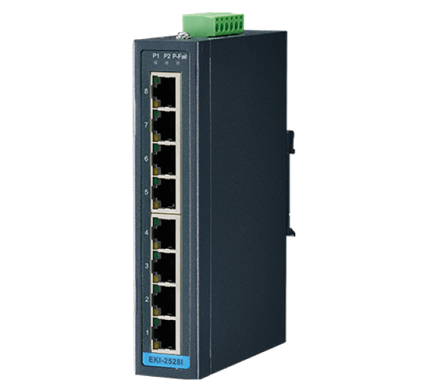 Advantech EKI-2528I – 8-Port Unmanaged Industrial Ethernet Switch