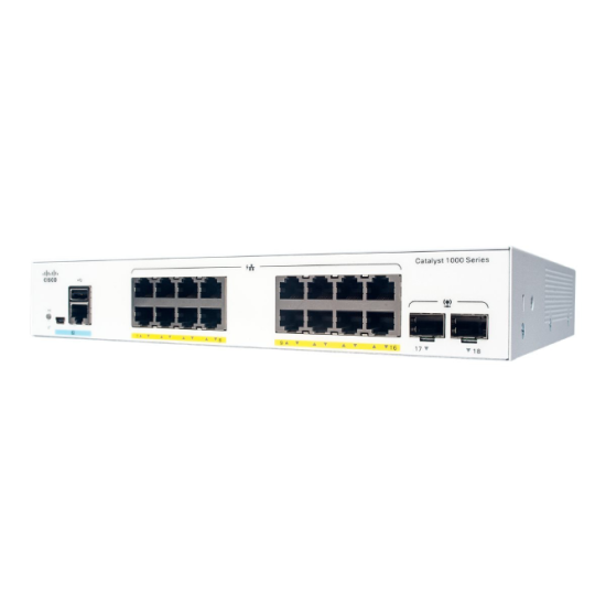 Cisco C1000-16FP-2G-L – 16-Port Gigabit PoE/PoE+ Managed Switch with 2× Gigabit Uplinks (Lifetime License)
