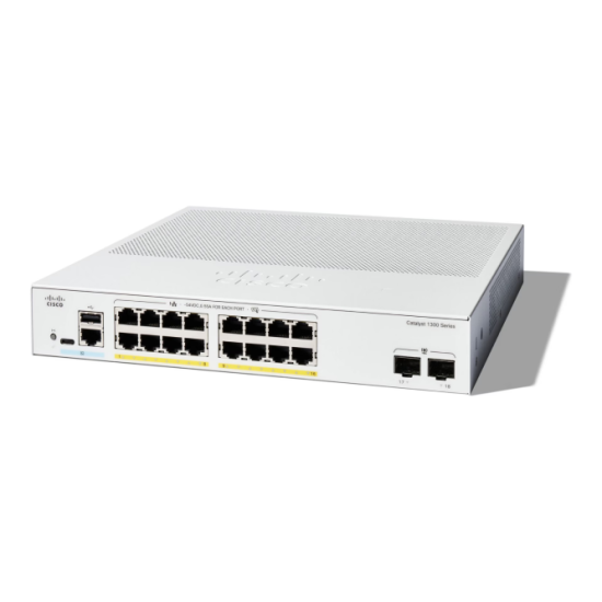 Cisco C1300-16P-2G – 16-Port Gigabit PoE+ Managed Switch with 2× Gigabit Uplinks