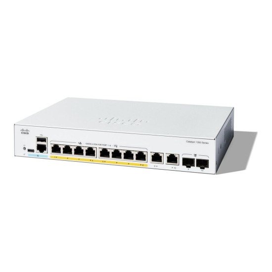 Cisco C1300-8FP-2G – 8-Port Gigabit PoE+ Switch with Dual Gigabit Uplinks