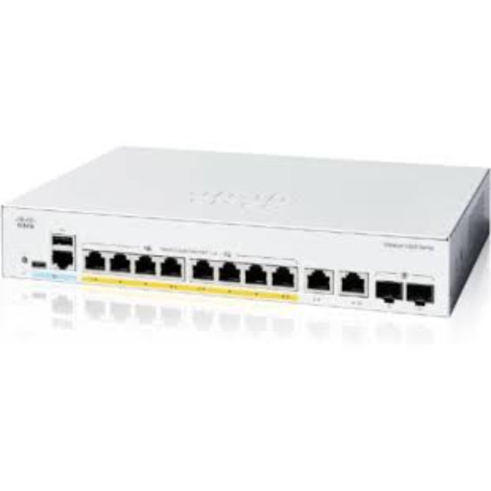 Cisco C1200-8FP-2G – 8-Port Gigabit PoE/PoE+ Managed Switch with 2× Gigabit Uplinks