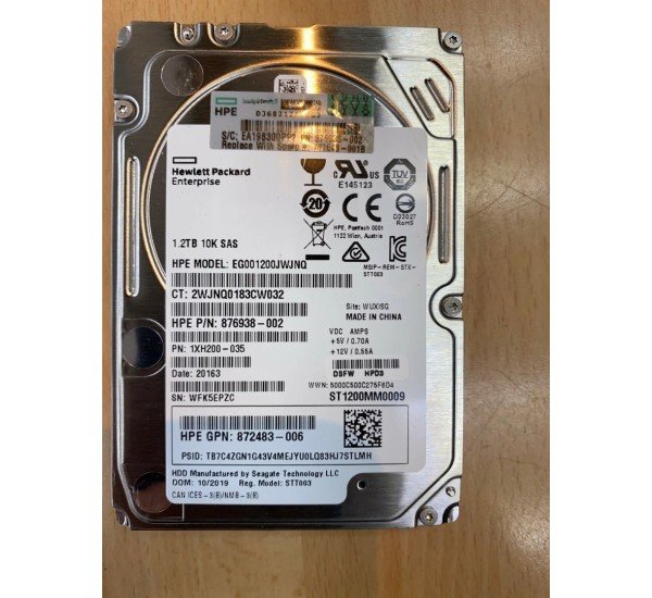 HPE P28622-K21 1.2TB 10K RPM SAS 12Gb/s multi-vendor enterprise HDD designed for HP ProLiant servers and data center storage systems