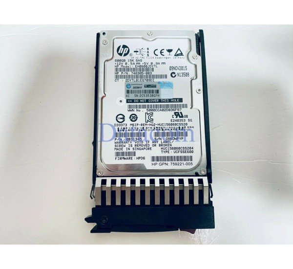 HP J9F42A-S-BO 600GB 15K RPM SAS 12Gb/s 2.5-inch SFF hot-pluggable enterprise server hard drive for HPE ProLiant storage systems
