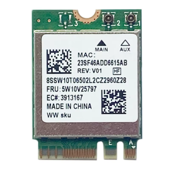 Lenovo W10V25797 Wi-Fi 6 Bluetooth Network Card (RTL8852AE) – Wireless PCIe Network Adapter