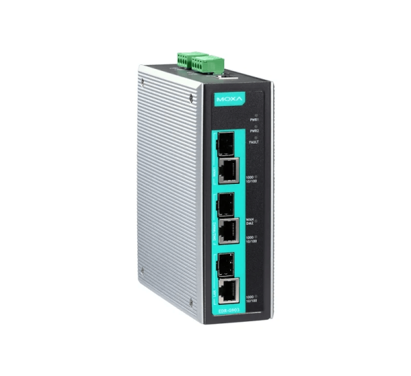 Moxa EDR-G903 Industrial Secure Router (Firewall · NAT · VPN · Gigabit VPN Server & Secure Gateway)