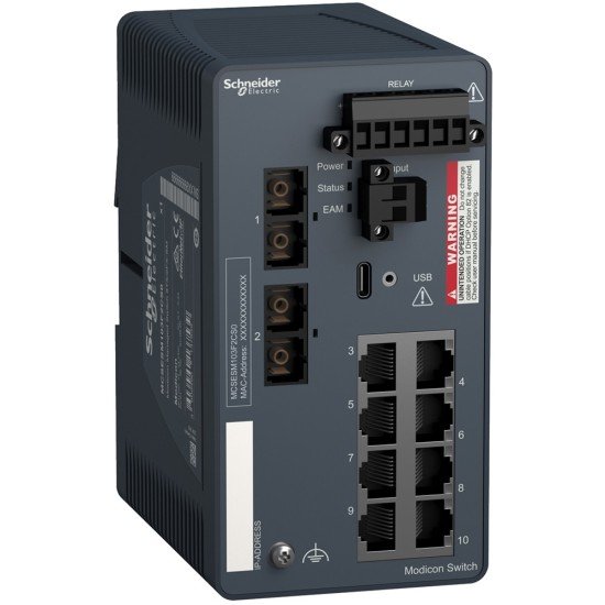 Schneider Electric ConneXium MCSESM093F1CS0 – 9-Port Managed Switch (8×RJ45 + 1×SC)