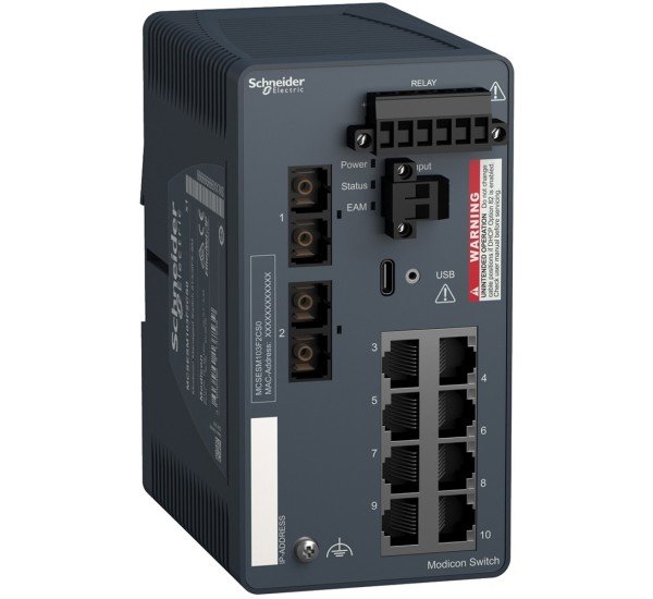 Schneider Electric ConneXium MCSESM093F1CS0 – 9-Port Managed Switch (8×RJ45 + 1×SC)