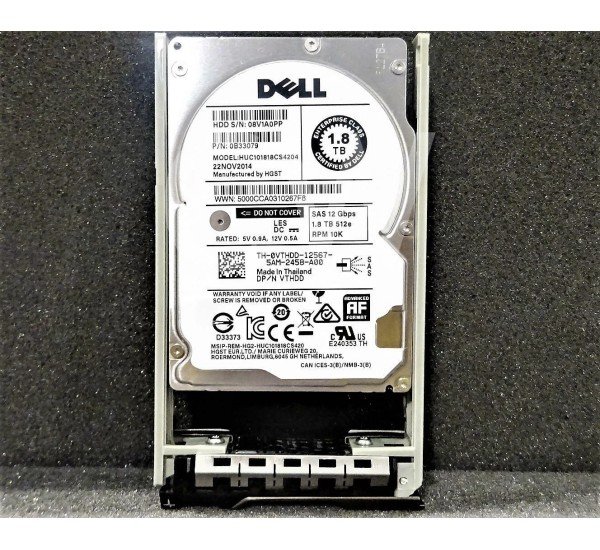 Dell 1.8TB SAS 10K RPM 12Gbps 2.5inch Hot-plug HDD